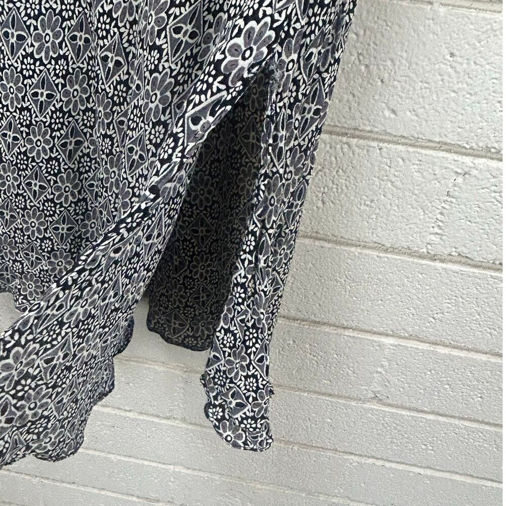 Angie Black Floral Print Midi Skirt size M - Picture 4 of 8